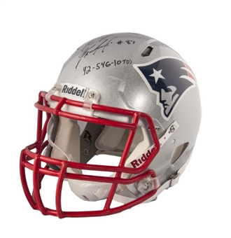2010 Rob Gronkowski New England Patriots Game Used and Signed Rookie Helmet (MEARS)